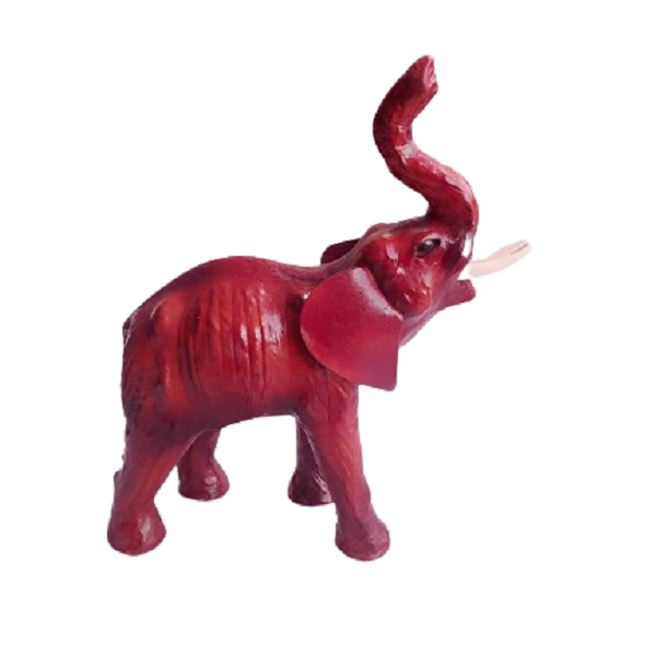 Original Red Leather Elephant Home Décor