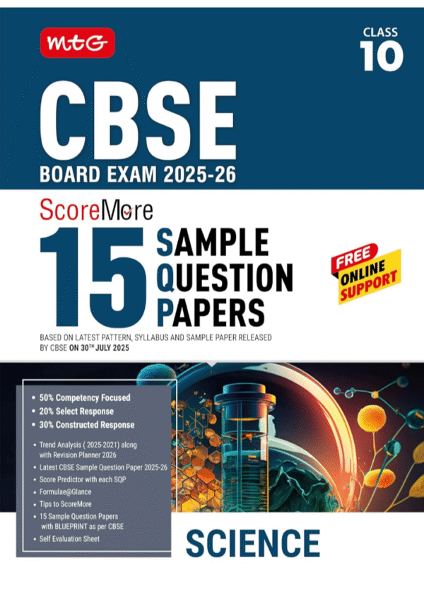 MTG CBSE Class 10 ScoreMore 15 Sample Papers Science Book For 2025-2026 Board Exam | Chapter-wise Competency-Based Questions (CBQs) | Based on Latest CBSE Pattern & Syllabus