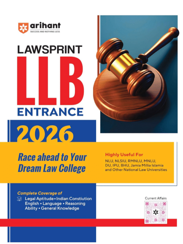 Arihant LawSprint LLB Entrance Exam For 2026 | Previous Year Papers, Practice MCQs and Current Affairs for CLAT, AILET, SLAT, LSAT and Other Major Law Exams | Medium English