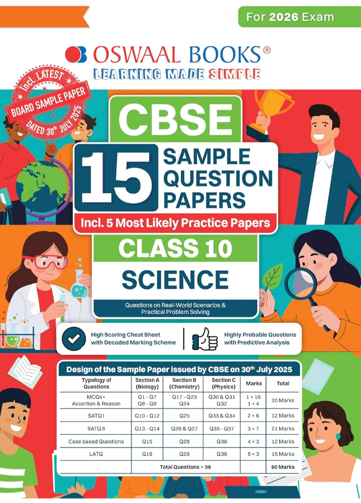 Screenshot_20250923-143731.Amazon Oswaal CBSE 15 Sample Question Papers Class 10 Science for 2026 Board Exam (As per CBSE Sample Question Paper issued on 30 July 2025), recommended by 2025 CBSE Toppers with Chapter wise Highly Probable Questions, includes 5 Most Likely SQPs & all types of CBQs - Image 1