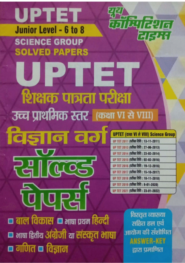 UPTET Junior Level-6 to 8 Science Group Solved Papers 2025 Youth Competition Times