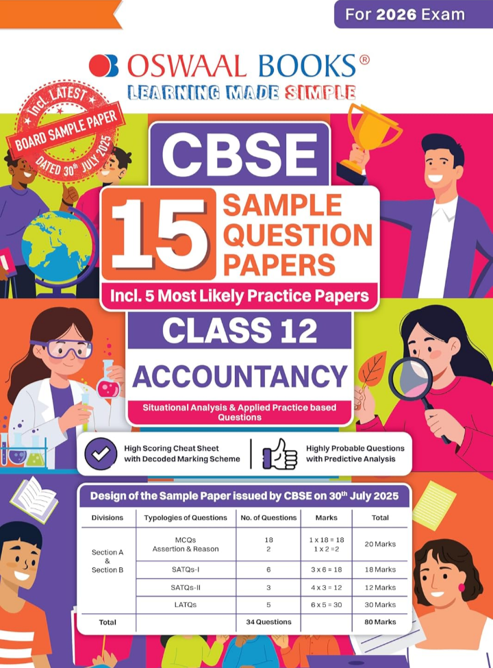 Screenshot_20250930-151953.Amazon Oswaal CBSE 15 Sample Question Papers Class 12 Accountancy for 2026 Board Exam (As per CBSE Sample Question Paper issued on 30 July 2025), recommended ... 5 Most Likely SQPs & all types of CBQs - Image 1