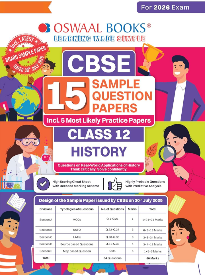 Screenshot_20251005-144412.Amazon Oswaal CBSE 15 Sample Question Papers Class 12 History for 2026 Board Exam (As per CBSE Sample Question Paper issued on 30 July 2025), recommended by 2025 CBSE Toppers with Chapter wise Highly Probable Questions, includes 5 Most Likely SQPs & all types of CBQs - Image 1