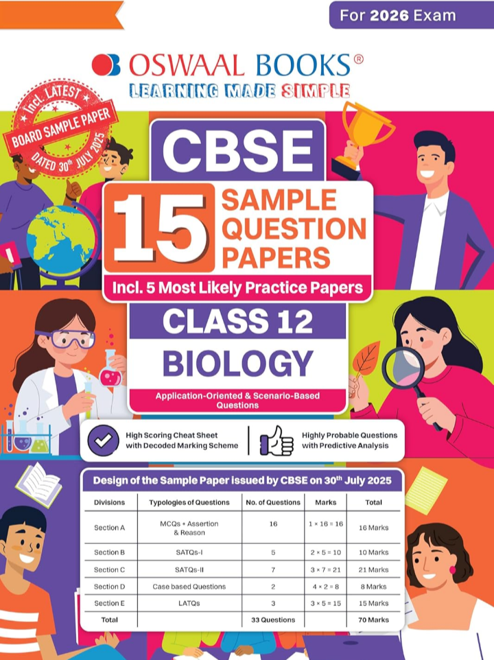 Screenshot_20251006-144157.Amazon Oswaal CBSE 15 Sample Question Papers Class 12 Biology for 2026 Board Exam (As per CBSE Sample Question Paper issued on 30 July 2025), recommended by ... 5 Most Likely SQPs & all types of CBQs - Image 1