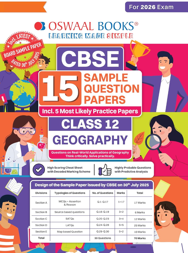 Screenshot_20251012-142136.Amazon Oswaal CBSE 15 Sample Question Papers Class 12 Geography for 2026 Board Exam (As per CBSE Sample Question Paper issued on 30 July 2025), recommended by 2025 CBSE Toppers with Chapter wise Highly Probable Questions, includes 5 Most Likely SQPs & all types of CBQs - Image 1
