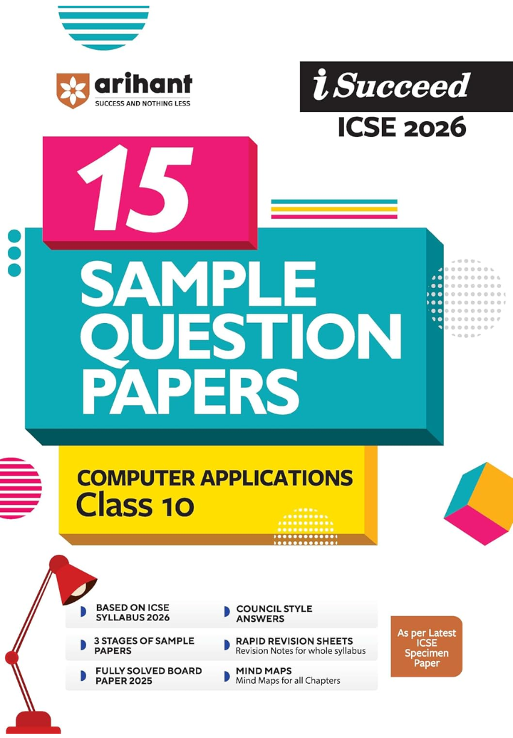 Screenshot_20251012-150004.Amazon Arihant I Succeed ICSE 10 Sample Question Papers Computer Application Class 10 | ICSE 2026 Board Exam | Fully Solved Specimen Paper & Board Paper 2025 ... | Council Style Answers | English Medium - Image 1