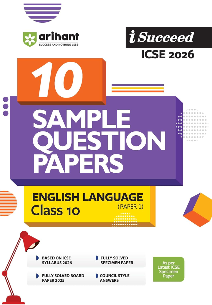 Screenshot_20251013-112718.Amazon Arihant I Succeed ICSE 10 Sample Question Papers English Language Class 10 (Paper 1) | ICSE 2026 Board Exam | Fully Solved Specimen Paper & Board ... | Council Style Answers | English Medium - Image 1