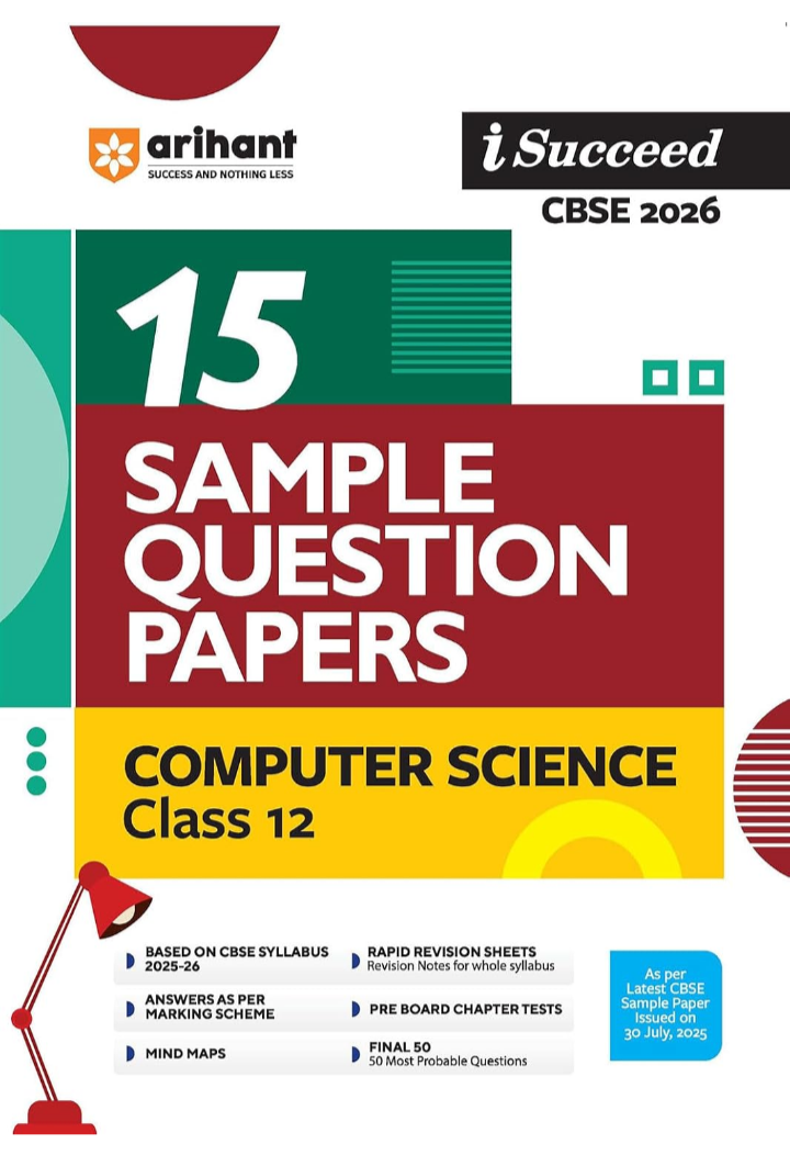 Screenshot_20251016-123332.Amazon Arihant I Succeed CBSE Sample Question Papers Class 12 Computer Science Exam 2026 | 15 Sample Papers | Based on Latest CBSE Specimen Paper | Rapid Revision Sheets, Pre-Board Chapter Tests, Mind Maps, Final 50 Questions, Answers as per Marking Scheme | English Medium - Image 1