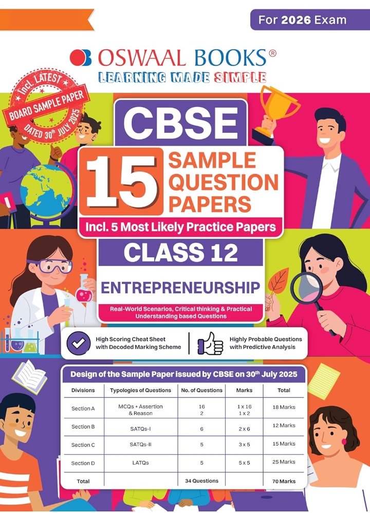 Screenshot_20251016-124601.Amazon Oswaal CBSE 15 Sample Question Papers Class 12 Entrepreneurship for 2026 Board Exam (As per CBSE Sample Question Paper issued on 30 July 2025), recommended by 2025 CBSE Toppers - Image 1