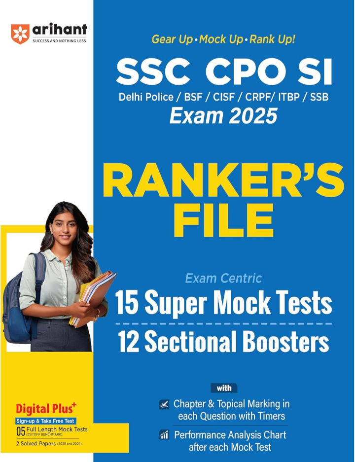 Screenshot_20251018-082846.Amazon Arihant SSC CPO SI Ranker’s File Exam 2025 | 15 Super Mock Tests, 12 Sectional Boosters With 2 Solved Paper (2025-2024) | For Delhi Police, CISF, BSF, CRPF, ITBP, SSB Exam - Image 1