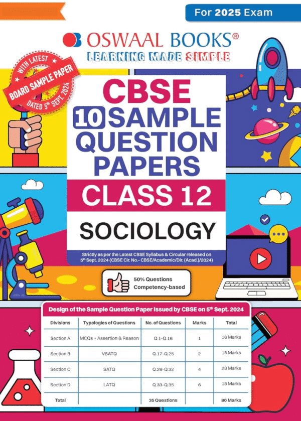 Oswaal CBSE Sample Question Papers Class 12 Sociology (For 2025 Exam)