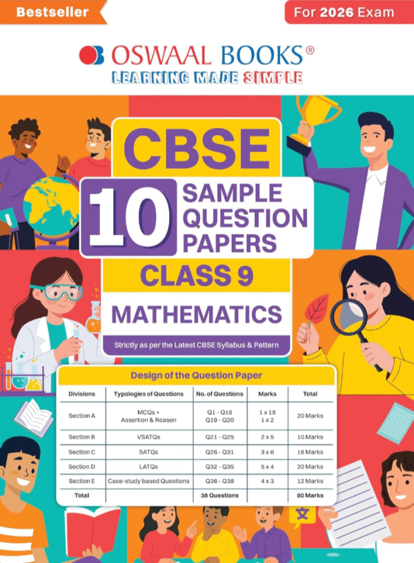 Oswaal CBSE 10 Sample Question Papers Class 9 Mathematics for 2026 Exam | Strictly as per Latest Syllabus, Recommended by Topper's Includes Solved Papers, Mind Maps & Competency-Based Qs